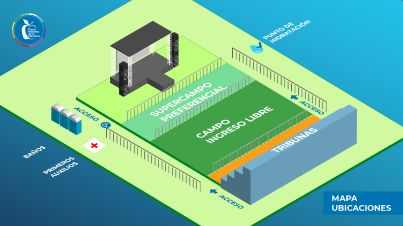 Fiesta de la Manzana 2026: supercampo, tribunas y sector libre, así se divide el predio para el show de Lali, YSY-A y Damas Gratis