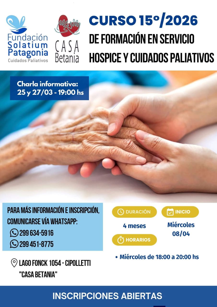 Piden ayuda para acompañar hasta el final: Casa Betania abre inscripción a curso de voluntariado en Cipolletti